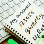 Passwords are insecure when written down on paper and must be properly secured and managed.