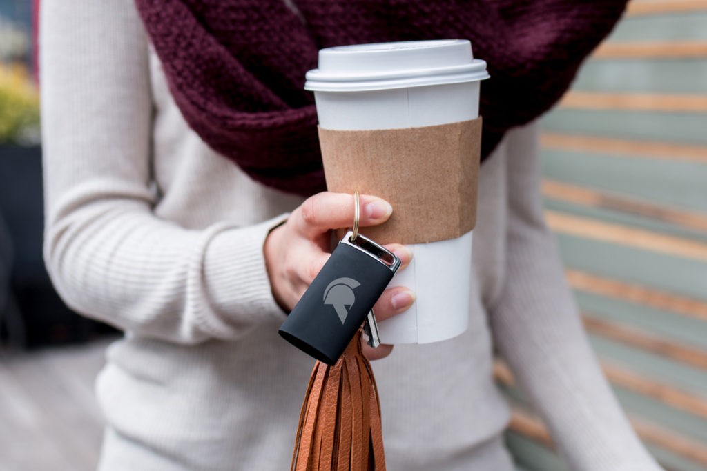 Password key fob for logging into computers using proximity authentication.