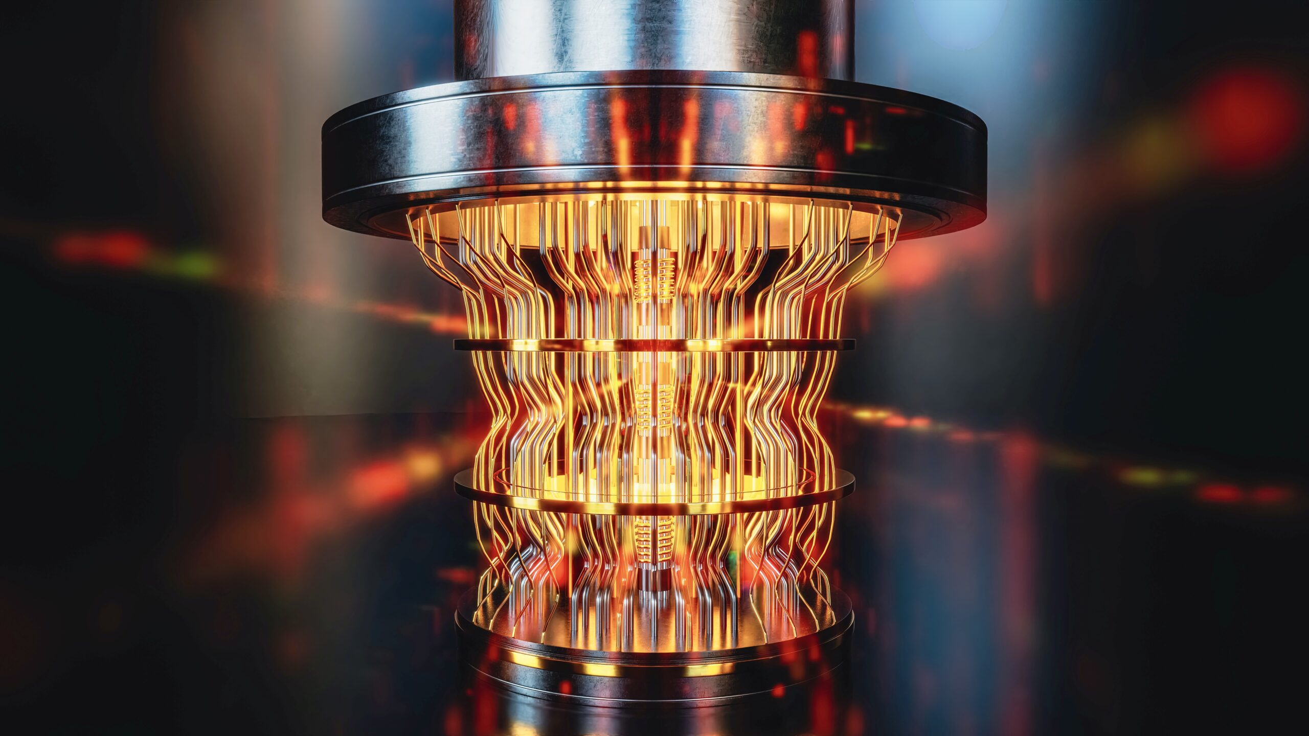 A futuristic glowing quantum computer unit, 3d render A futuristic glowing quantum computer unit, 3d render