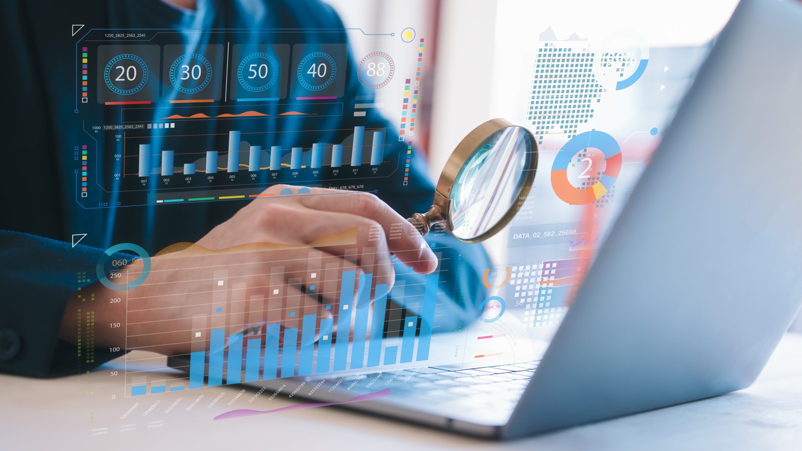 Businessman,Holding,Magnifying,Glass,Looking,At,Virtual,Data,Chart,Dashboard Businessman,Holding,Magnifying,Glass,Looking,At,Virtual,Data,Chart,Dashboard